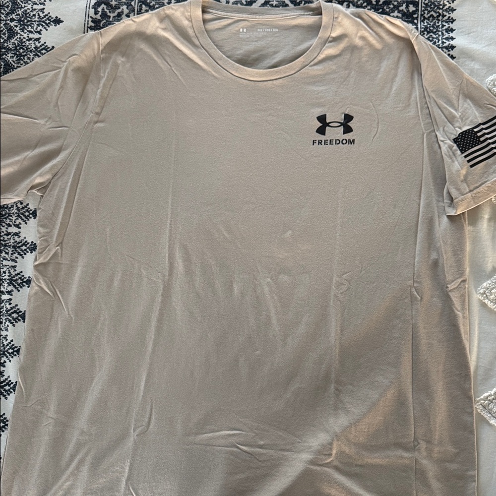 Under Armour Men's Beige Freedom Tee.  New without tags.